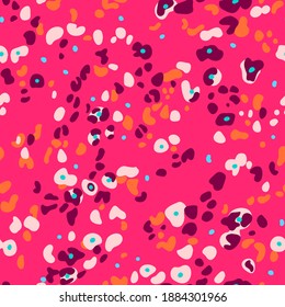 Vector abstract shapes pattern. Seamless simple organic background with different geometric elements. Spotty print. Trendy flat design. Modern minimalist pattern.