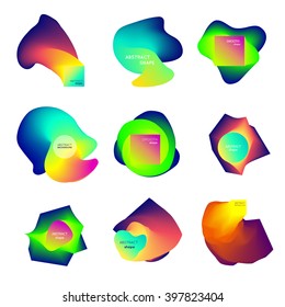 Vector abstract shapes. Smooth flow of abstract polygon in a round shape. Flow of bright color. Flayer, poster, logotype design.