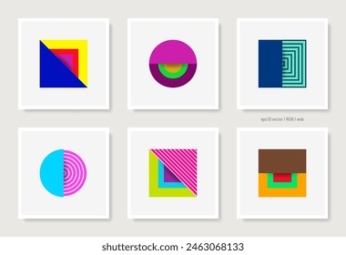 Vector abstract shapes square web banners set