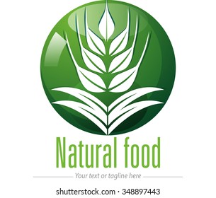 Vector abstract, shapes wheat crops, as a logo or symbol care natural healthy food ingredient without harmful chemicals.