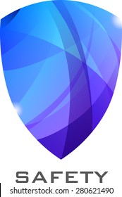 vector abstract shield logo, icon isolated illustration