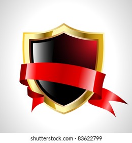 the vector abstract shield with tape