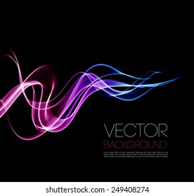 Vector Abstract shine waves  in black background. Template brochure design