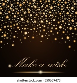 Vector abstract shining falling stars on brown ambient background. Luxury design. Vector illustration