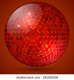 Vector abstract shining red crystal magic ball