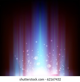 Vector abstract shiny background for design with bright glow and blur rays.