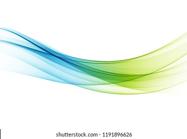 Vector Elemento de diseño de onda azul brillante abstracto sobre fondo blanco. Diseño científico o tecnológico