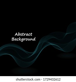 Vector Abstract glänzend blaues Wellendesign Element auf einem dunklen Hintergrund. Wissenschaftliche und technische Gestaltung