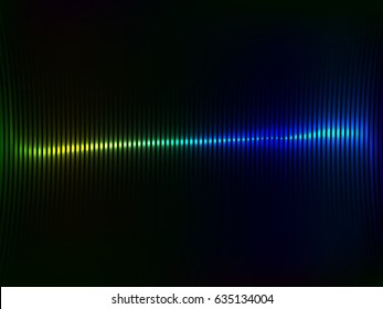 Vector Abstract shiny color blue and green wave design element on dark background. Science or technology design