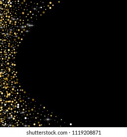 Vector Abstract shiny color gold design with glitter effect on dark background.