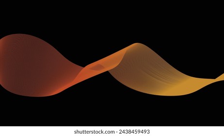 Vector Abstract shiny color gold wave design element with glitter effect on dark background