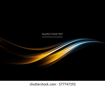 Vektor Abstrakte glänzende Farbe goldene Wellendesign Element auf dunklem Hintergrund. Wissenschafts- und Technologiedesign