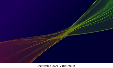 Vector Abstract shiny color red and green flow design element on dark background. Science design
