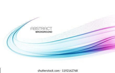 Vector Abstract shiny color wave design element on white background. Science or technology design