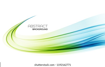 Vector Abstract shiny color wave design element on white background. Science or technology design