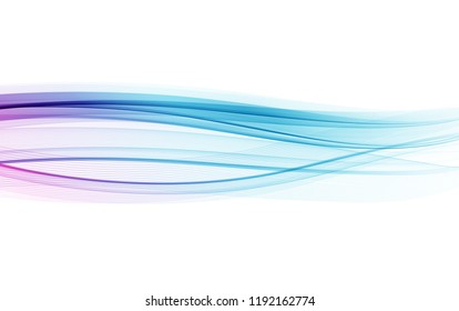 Vector Abstract shiny color wave design element on white background. Science or technology design