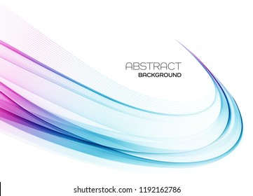 Vector Abstract shiny color wave design element on white background. Science or technology design