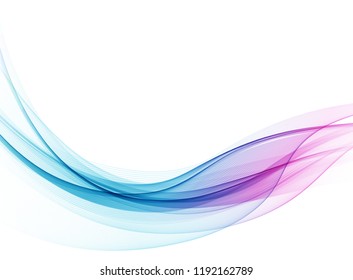 Vector Abstract shiny color wave design element on white background. Science or technology design
