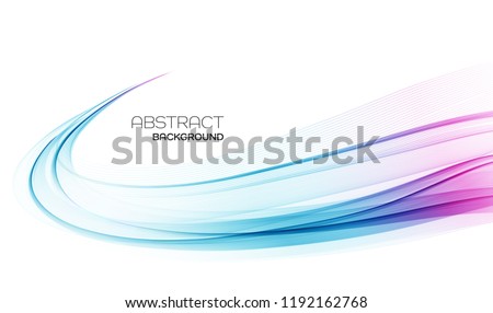 Vector Abstract shiny color wave design element on white background. Science or technology design