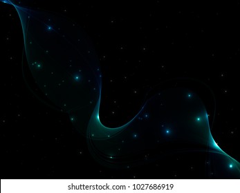 Vector abstract shiny elemen. Vector design element with glitter effect on dark background. Abstract background technology. Vector digital design. Transparent effect.