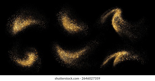 Vector Abstract Shiny Gold Glitter design element. For New Year, Merry Christmas, Birthday and Wedding greeting card and invitation. Luxury Background design
