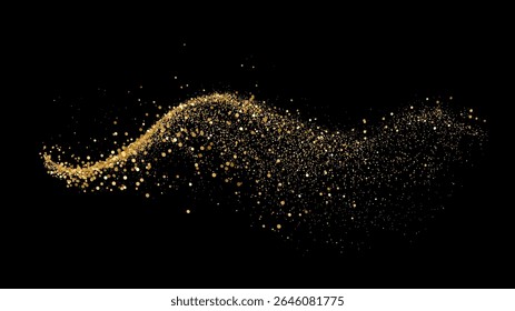 Vector Abstract Shiny Gold Glitter design element. For New Year, Merry Christmas, Birthday and Wedding greeting card and invitation. Luxury Background design