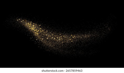 Vector Abstract Shiny Gold Glitter design element. For New Year, Merry Christmas, Birthday and Wedding greeting card and invitation. Luxury Background design