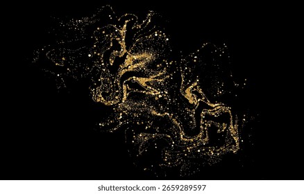 Vector Abstract Shiny Gold Glitter design element. For New Year, Merry Christmas, Birthday and Wedding greeting card and invitation. Luxury Background design