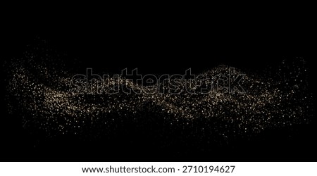 Vector Abstract Shiny Gold Glitter design element. Gold Glitter Dust. For New Year, Merry Christmas, Birthday and Wedding greeting card and invitation. Luxury Background design