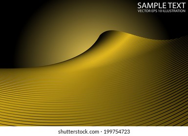 Vector abstract shiny golden metal stripes  - Futuristic space vector golden background illustration