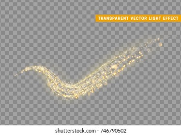 Vector abstract shiny light effect. Stardust golden glitter. Sparkle star dust vector illustration. 