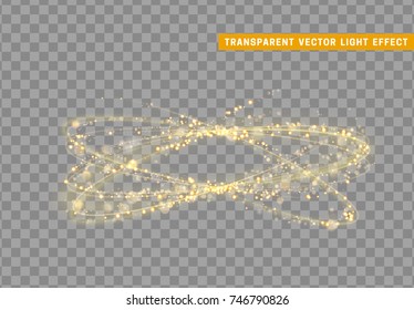 Vector abstract shiny light effect. Stardust golden glitter. Sparkle star dust vector illustration. 