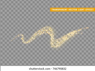 Vector abstract shiny light effect. Stardust golden glitter. Sparkle star dust vector illustration.  