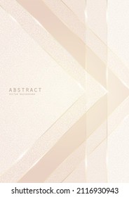 Vector abstracto y brillante fondo de lujo en tonos suaves y claros con líneas doradas, brillo y espacio de copia brillante. Modelo geométrico moderno de vidrio multicapa premium con lugar para texto