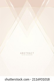 Vector abstracto y brillante fondo de lujo en tonos suaves y claros con líneas doradas, brillo y espacio de copia brillante. Modelo geométrico moderno de vidrio multicapa premium con lugar para texto