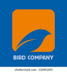 vector abstract sign bird on branch