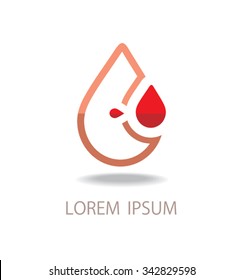 Vector abstract sign Blood drop. logo design template.
