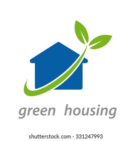 Vector abstract sign green house