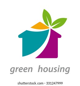 Vector abstract sign green house