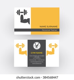 Vector Abstract Sign Personal Trainer. Business Card
