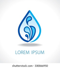 Vector abstract sign water. Drop clean water.
