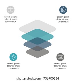 Vector abstract signal infographic, cycle diagram, graph, presentation chart. Business infographics concept with 4 options, parts, steps, processes.