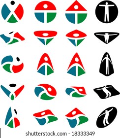 vector abstract signs with human figure