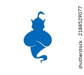 vector abstract silhouette genie logo