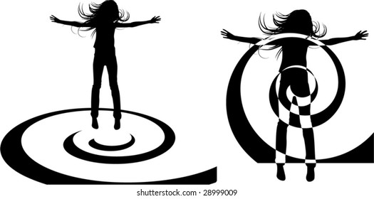 the vector abstract silhouette girl eps 8