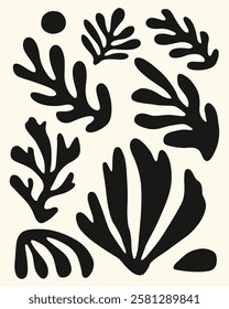 Vector abstract silhouette modern nature shape