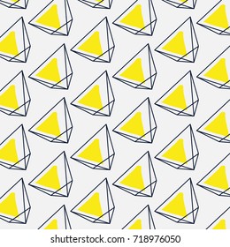 Vector abstract simple geometric signs. Yellow black graphic template. Modern banner trendy triangle poster.  Fashion futuristic geometry cover