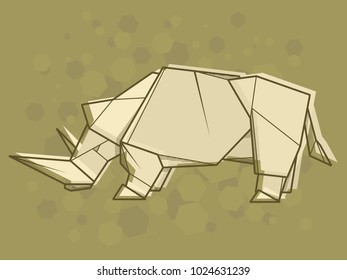 Vector abstract simple illustration drawing outline rhinoceros.