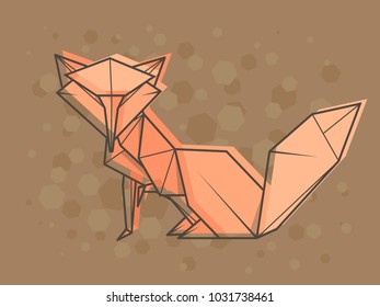 Vector abstract simple illustration drawing outline fox.