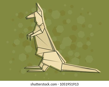 Vector abstract simple illustration drawing outline kangaroo.